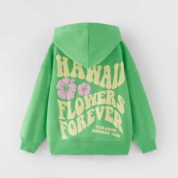 New ZARA NWOT Little Paradise Embossed Sweatshirt - Picture 2 of 2